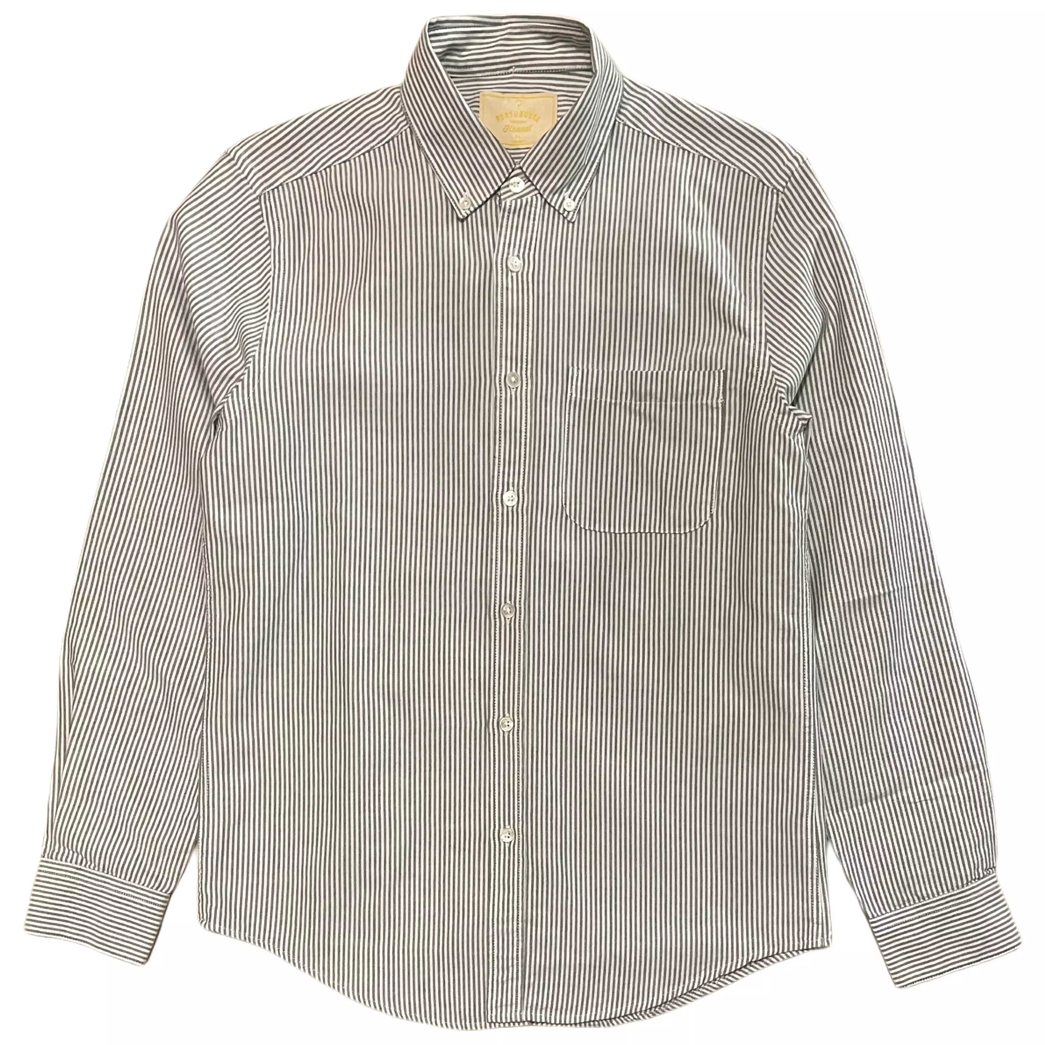 Portuguese Flannel Green Oxford Stripe Shirt