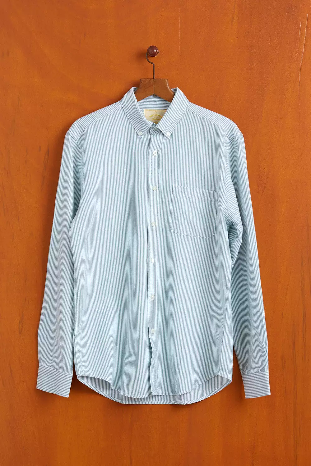 Portuguese Flannel Green Oxford Stripe Shirt