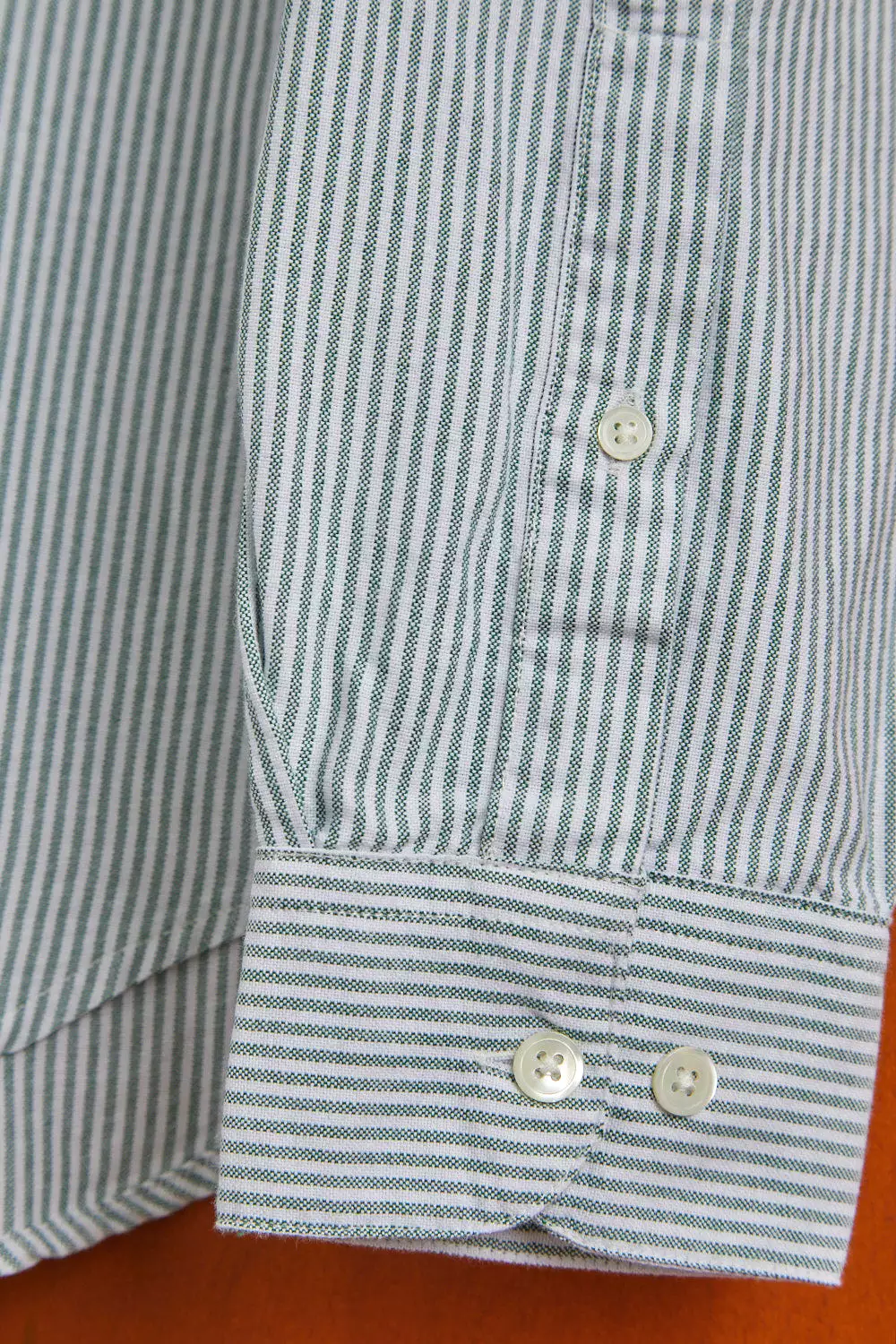 Portuguese Flannel Green Oxford Stripe Shirt