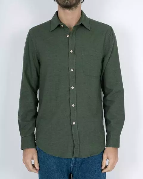 Portuguese Flannel Moss Green Shirt