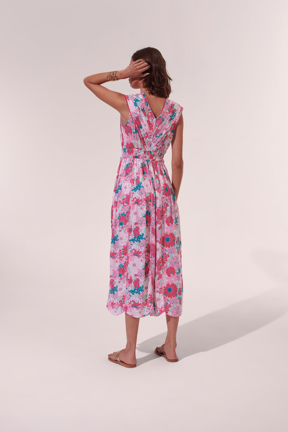 Poupette St. Barth - Long Agnes Dress - Pink Flower Mix