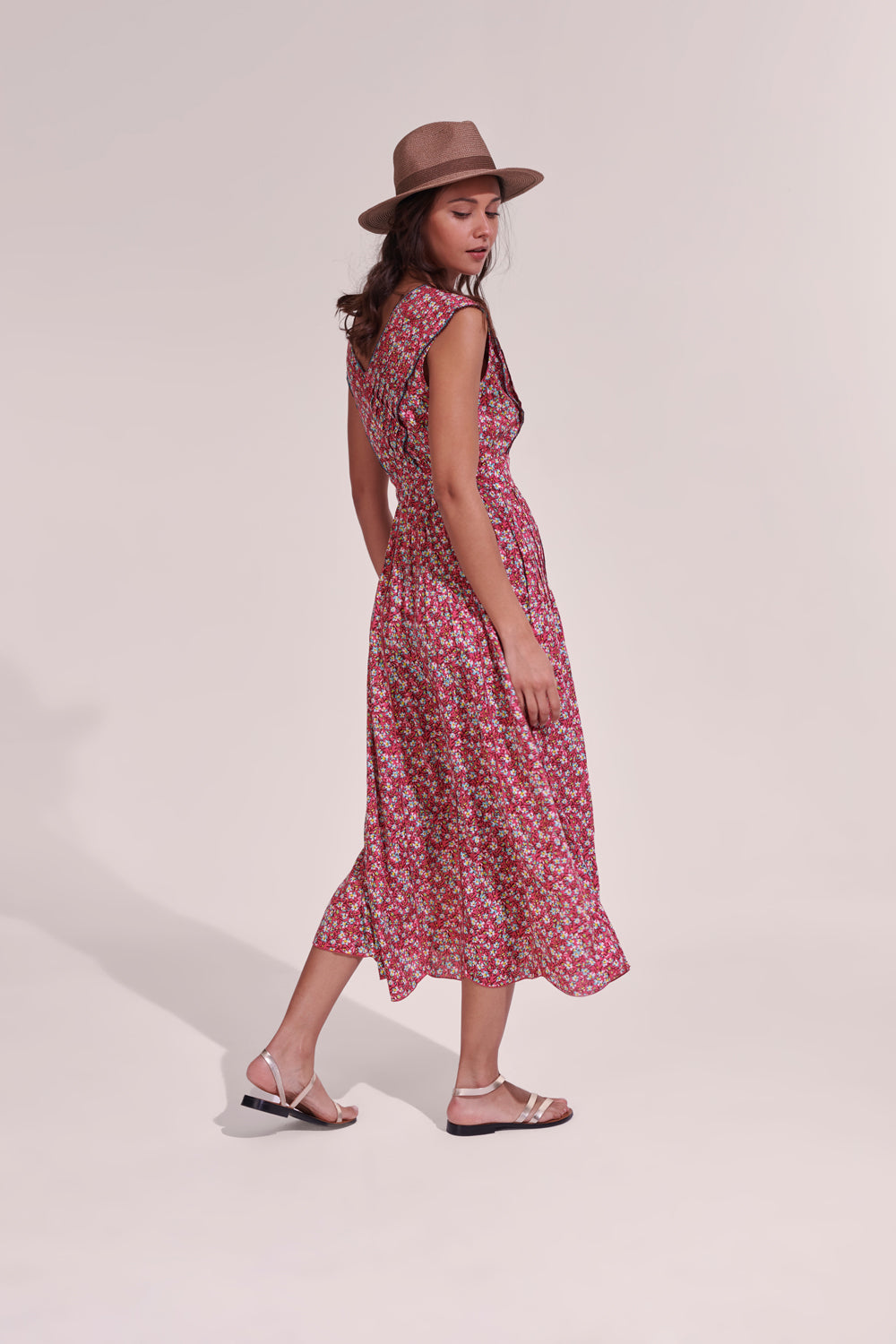 Poupette St. Barth Long Dress Agnes Pink Paquerette - Shop now