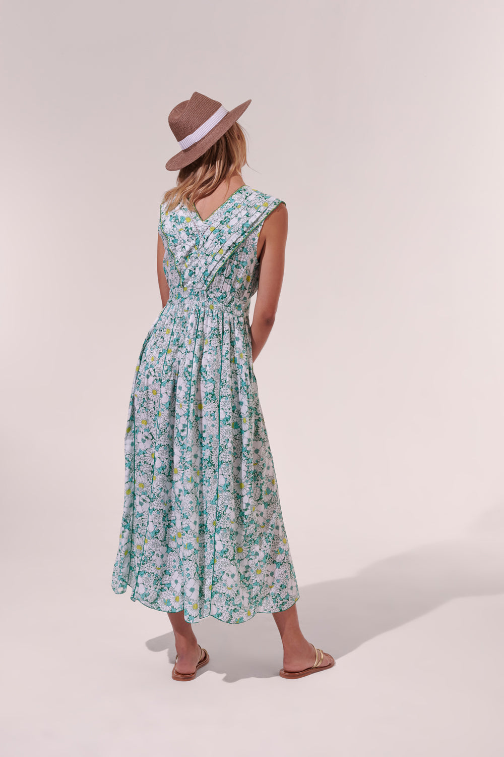 Poupette St. Barth long dress Agness green 70s garden