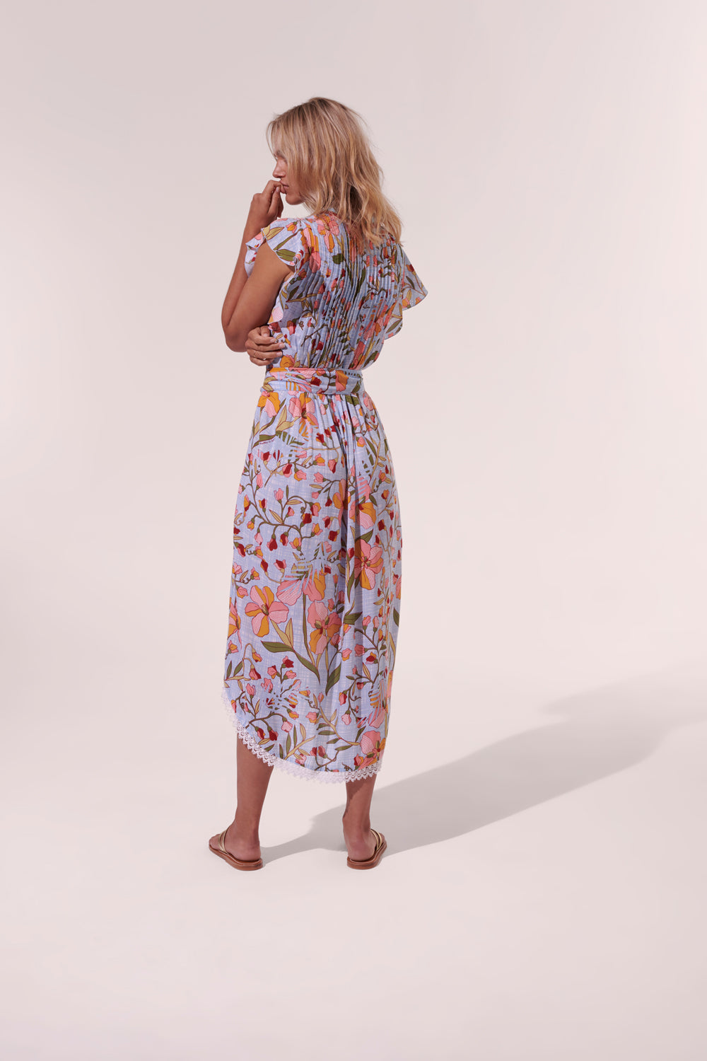 Poupette St. Barth midi dress - Sasha sky jonquille