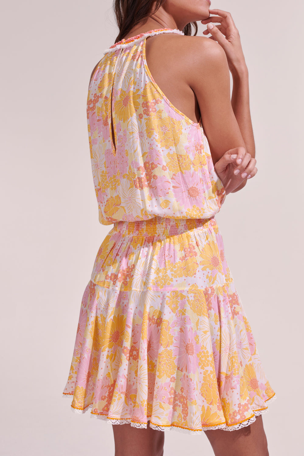 Poupette St. Barth - Yellow Flower Mix Mini Dress - Agathe