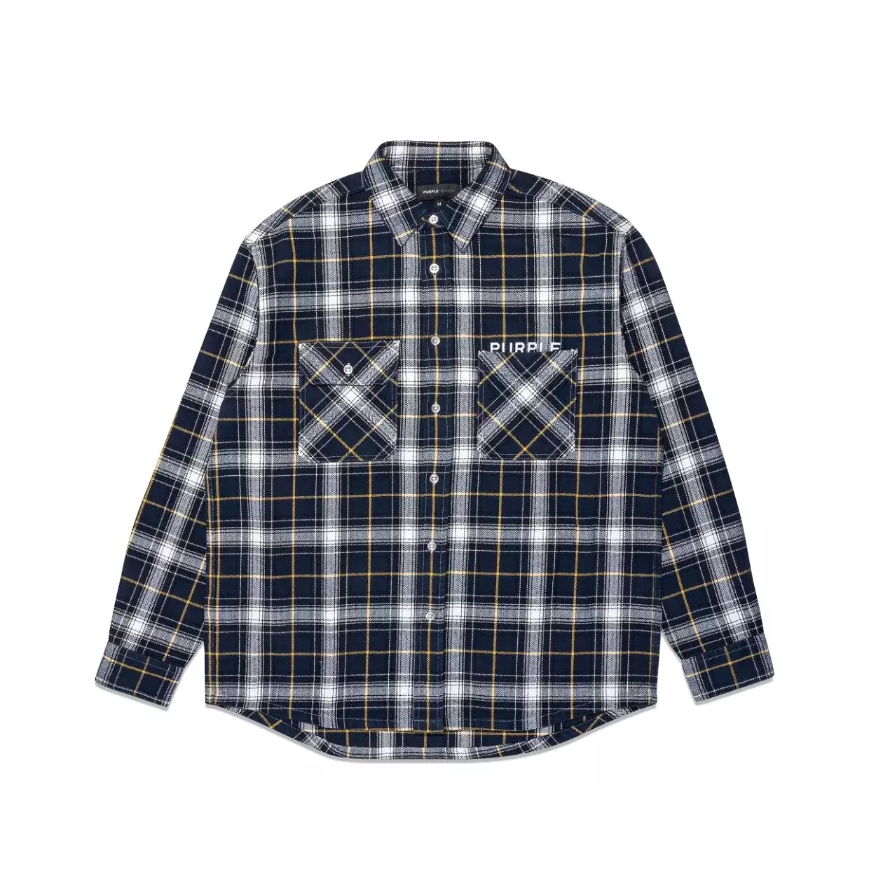 Purple Plaid Flannel Shirt by Purple Brand Black