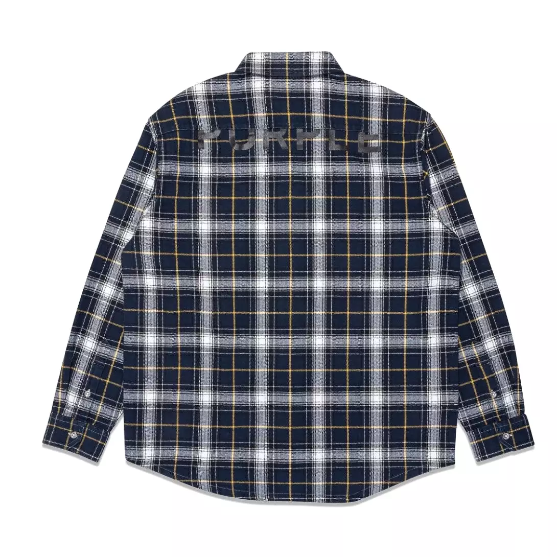 Purple Plaid Flannel Shirt by Purple Brand Black