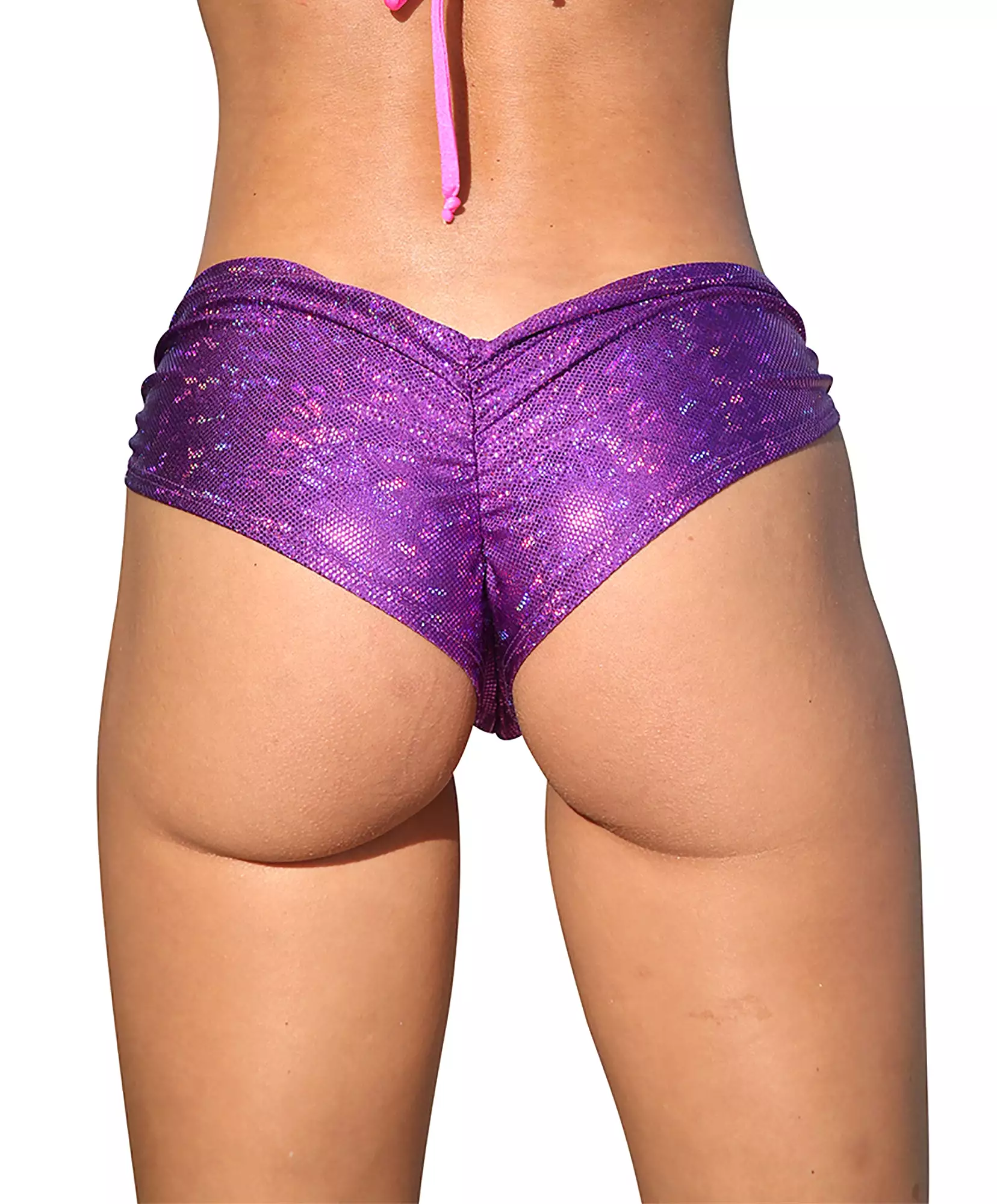 Purple Rave Shorts Holographic Booty Wear