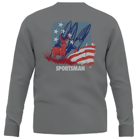 Red Whitetail Blue Long Sleeve Shirt