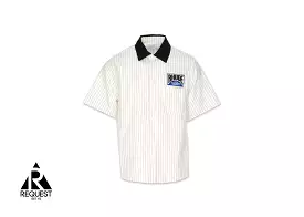 Rhude Black/White Twill Stripe Mechanic Button Down Shirt