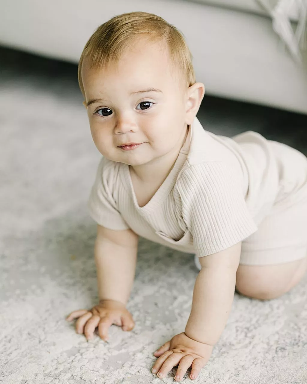 Ribbed Shorts Set - Latte