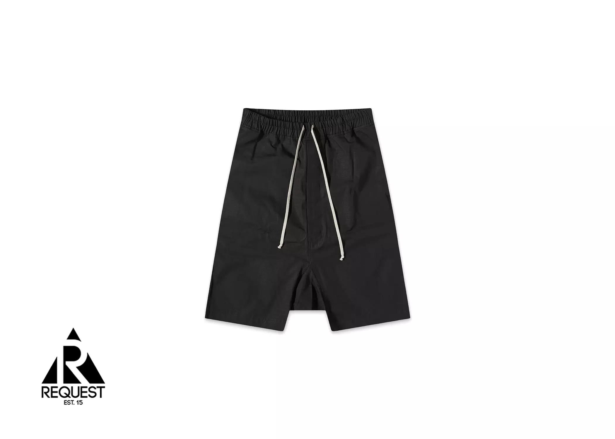 Rick Owens Drawstring Pod Ripstop Shorts, Black