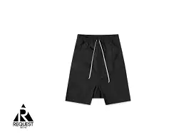 Rick Owens Drawstring Pod Ripstop Shorts, Black