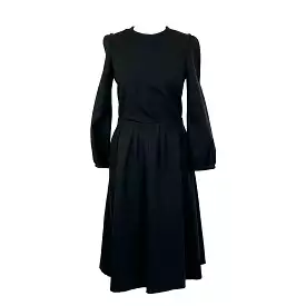 Rochas simple black flared midi dress XS