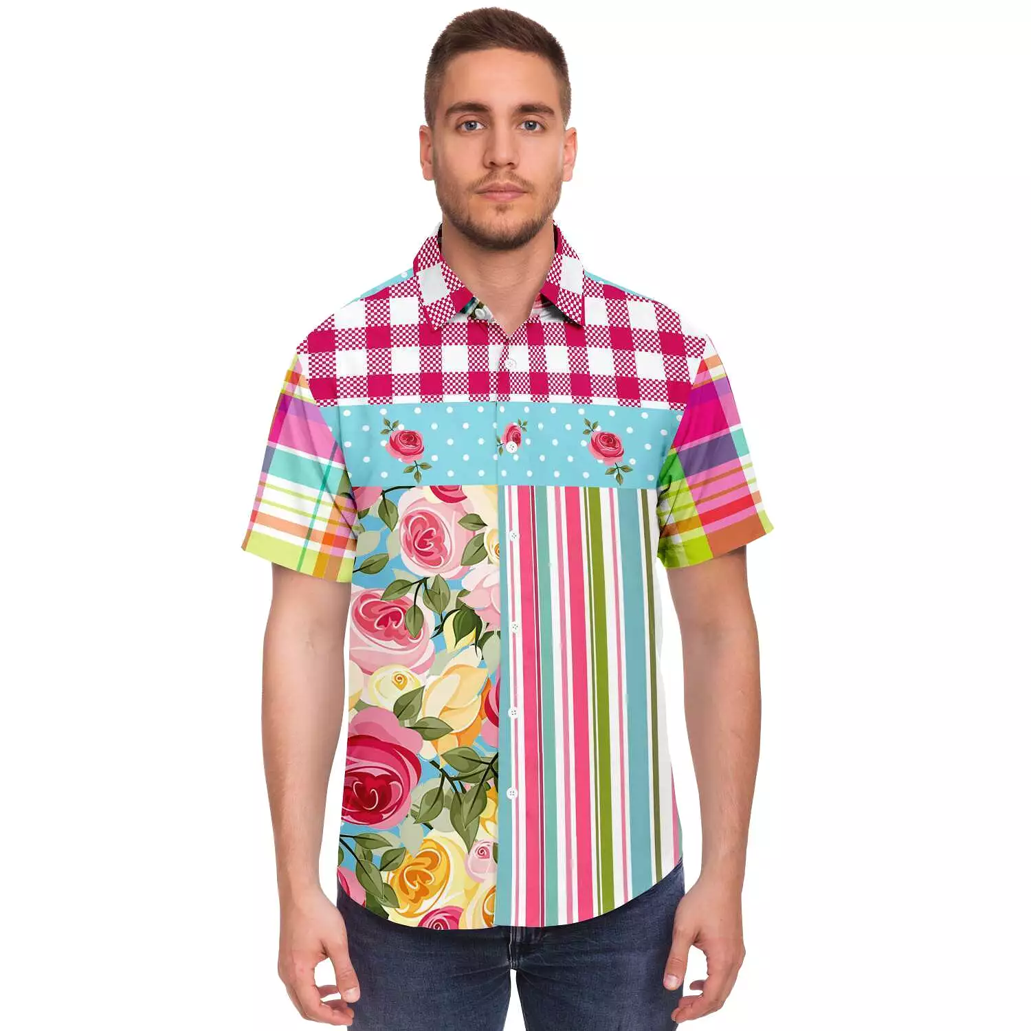 Rose Parade Short Sleeve Button Down Shirt