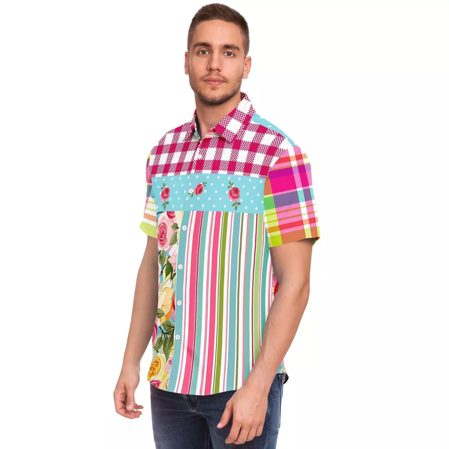 Rose Parade Short Sleeve Button Down Shirt