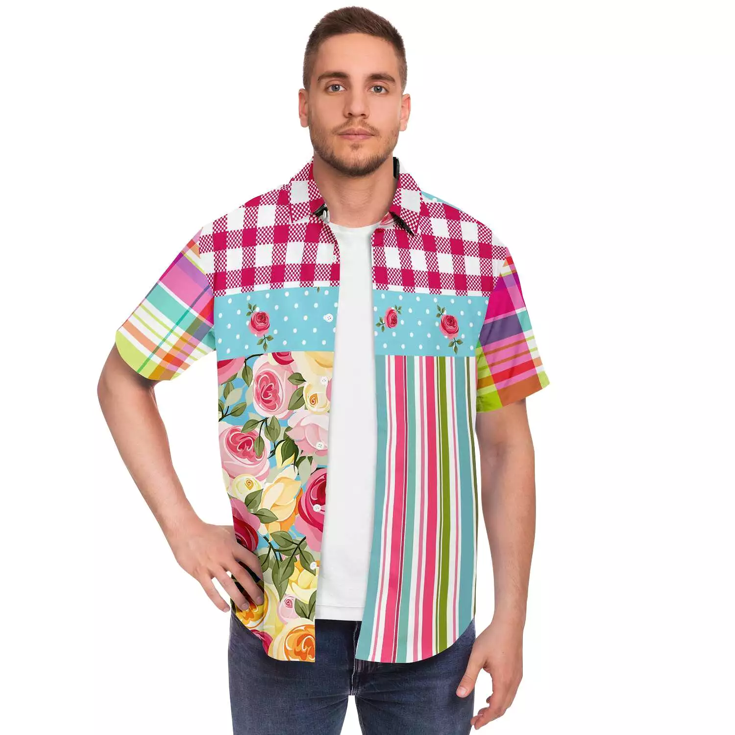 Rose Parade Short Sleeve Button Down Shirt