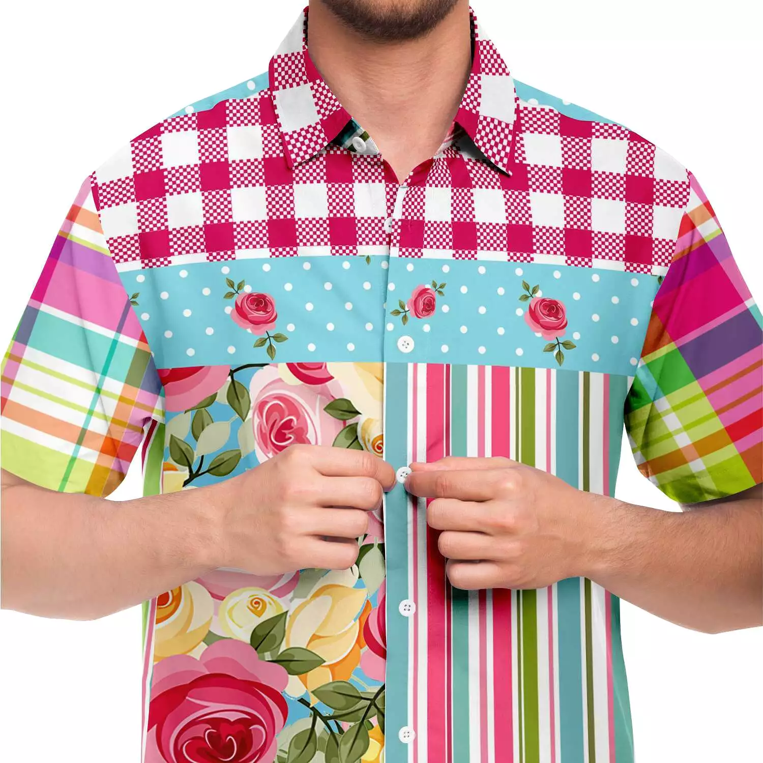 Rose Parade Short Sleeve Button Down Shirt