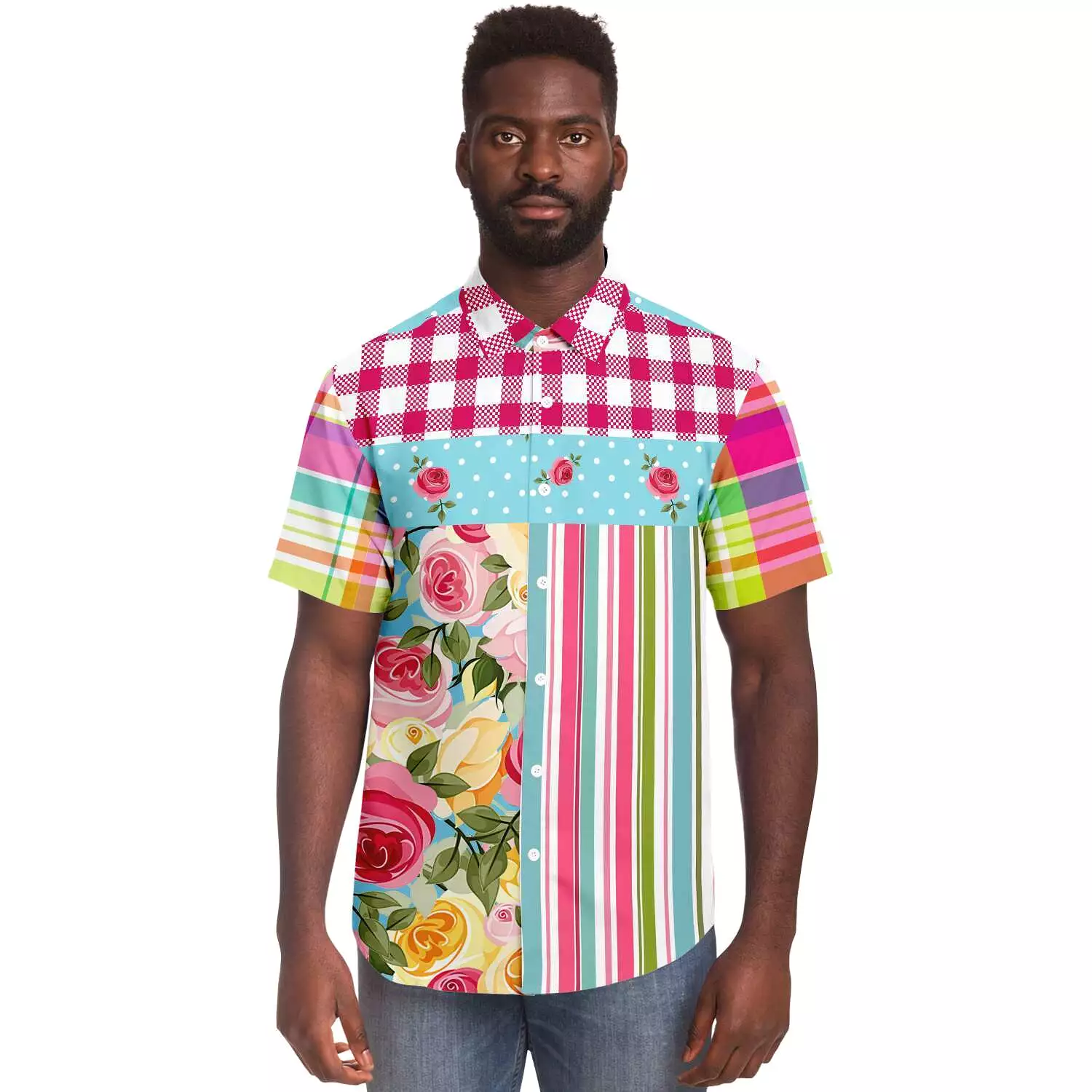 Rose Parade Short Sleeve Button Down Shirt