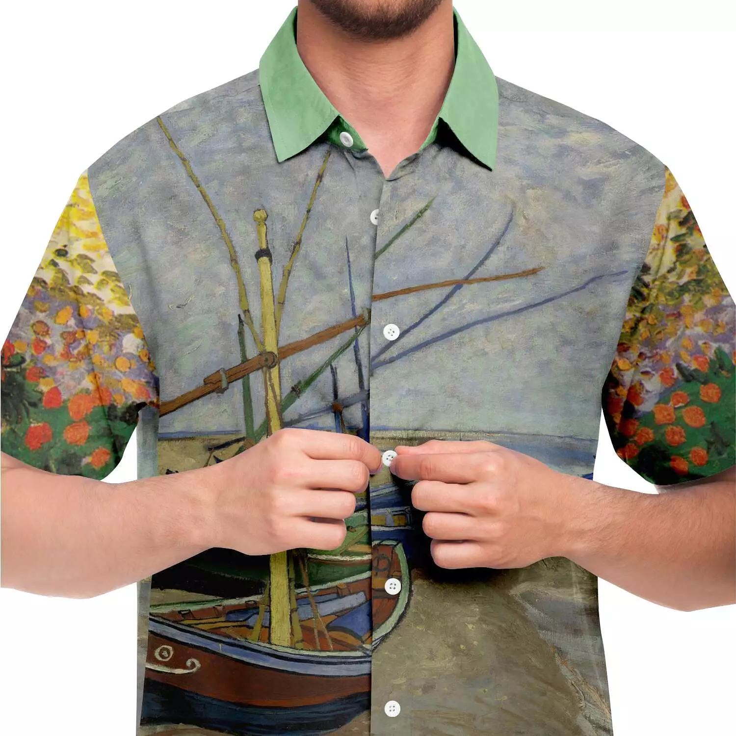 Sailing Short Sleeve Button Down Shirt