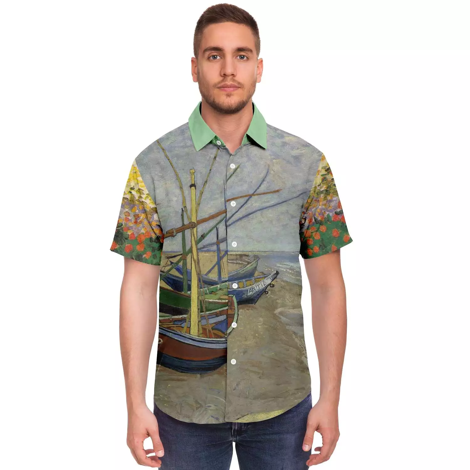 Sailing Short Sleeve Button Down Shirt