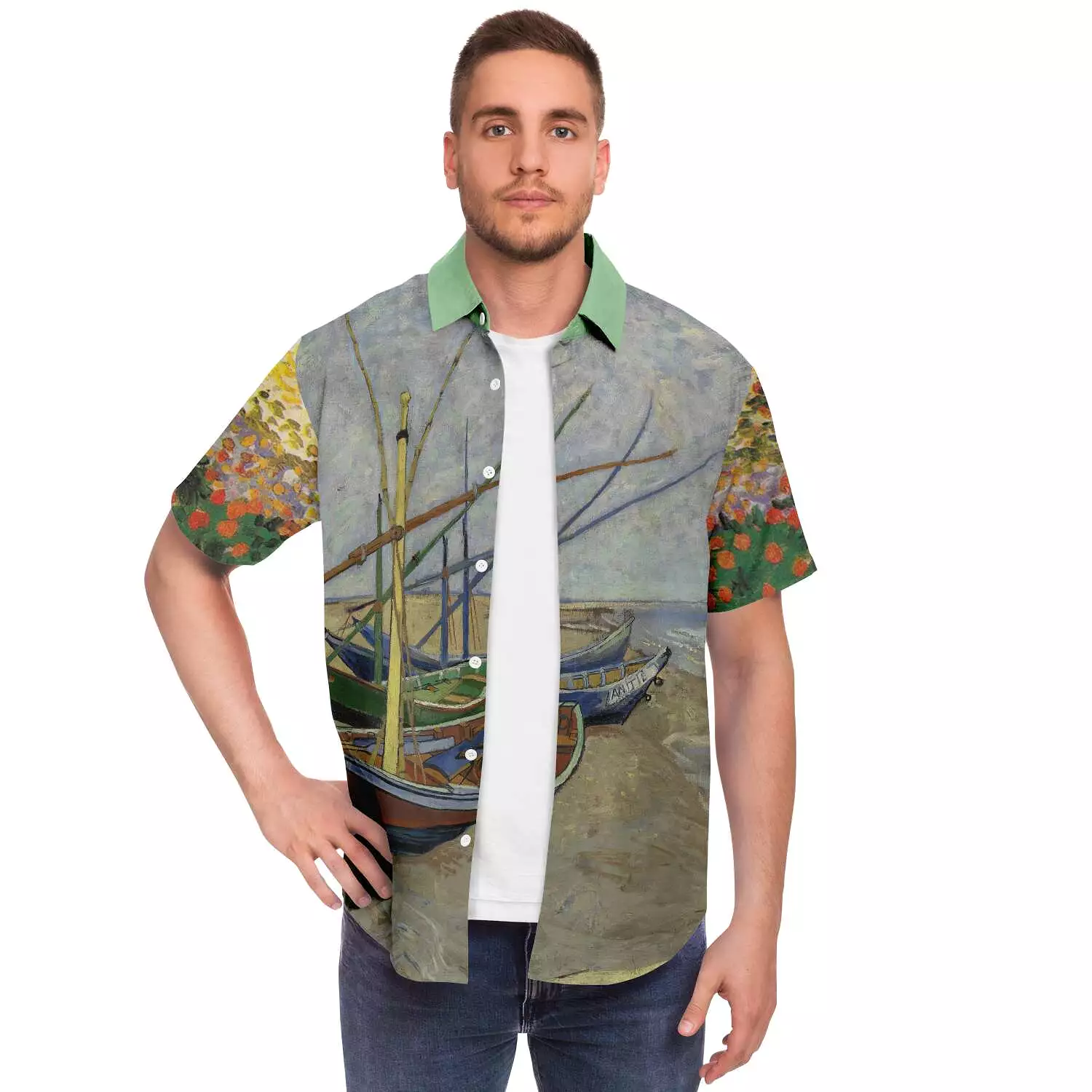 Sailing Short Sleeve Button Down Shirt