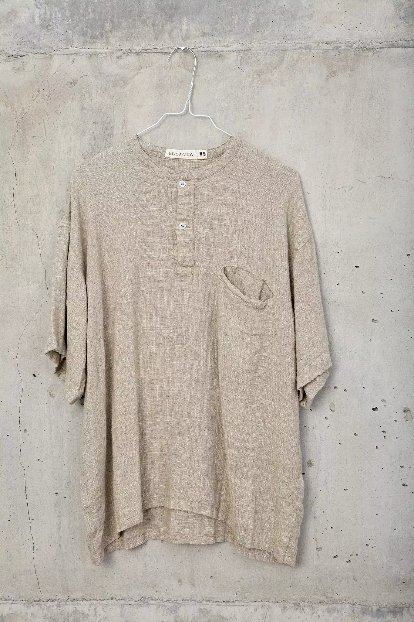 SEPI men shirt, short sleeve, made of 100% raw linen