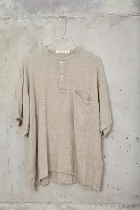 SEPI men shirt, short sleeve, made of 100% raw linen