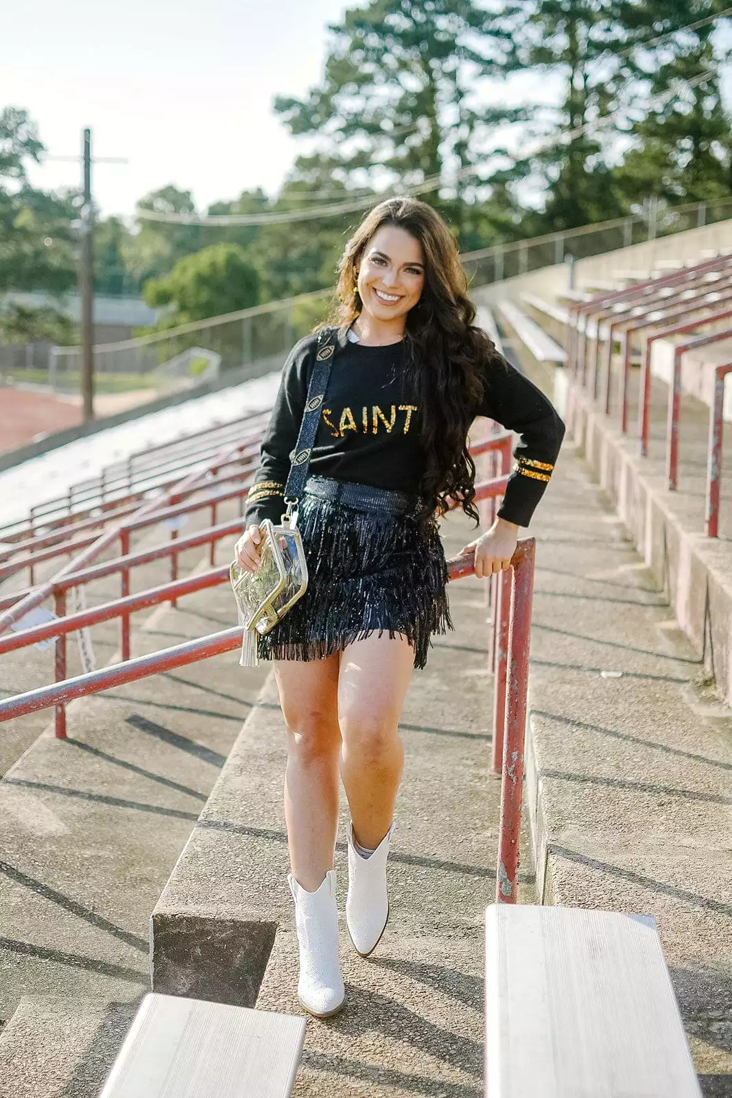 Sequin Fringe Mini Skirt