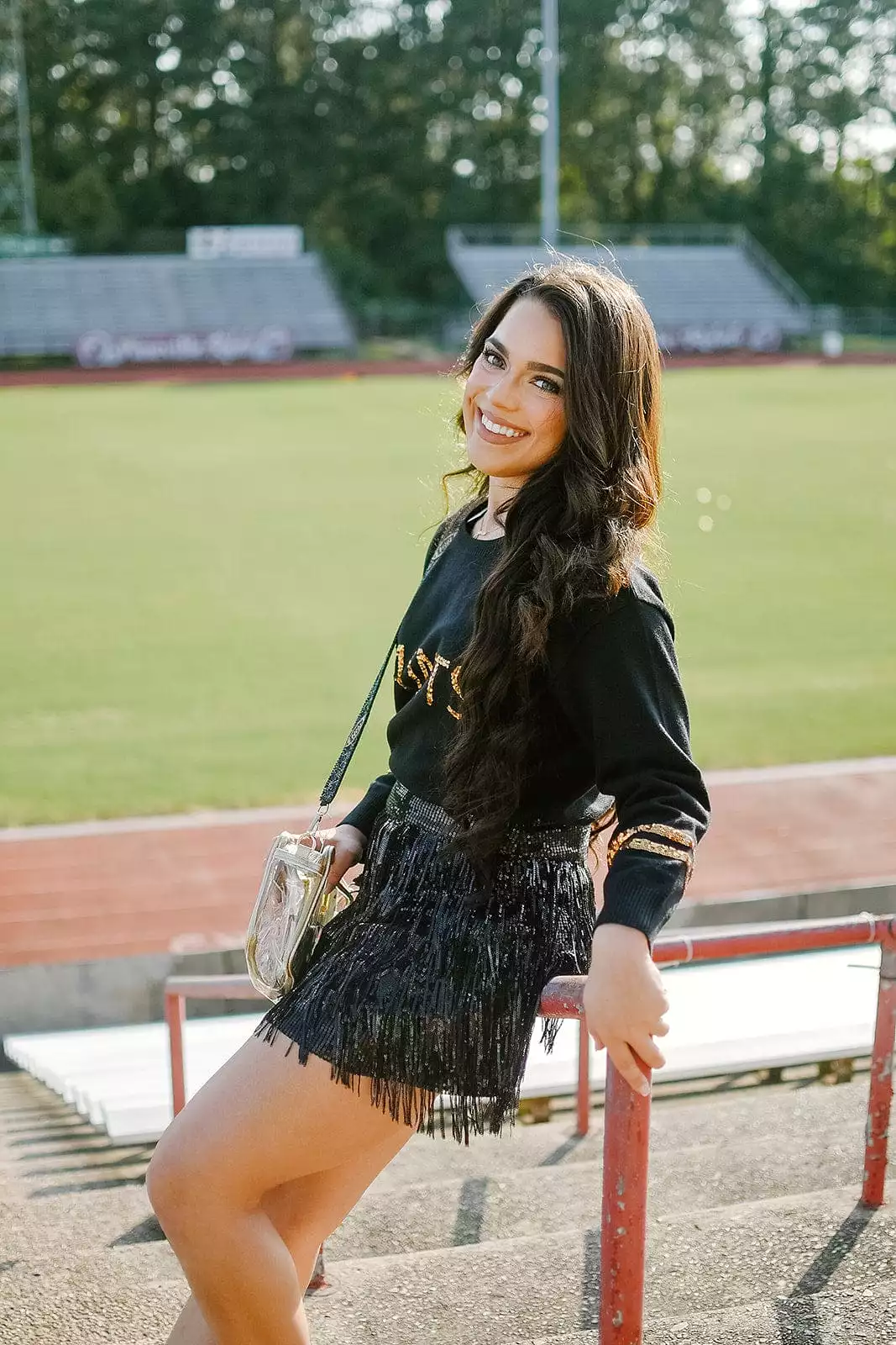 Sequin Fringe Mini Skirt