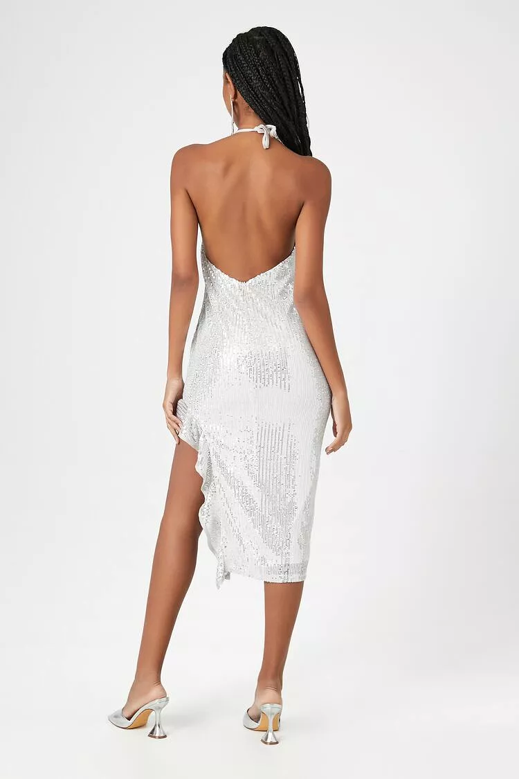 Sequin Halter Dress