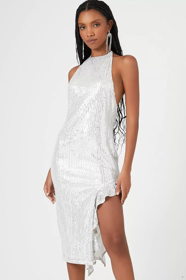 Sequin Halter Dress