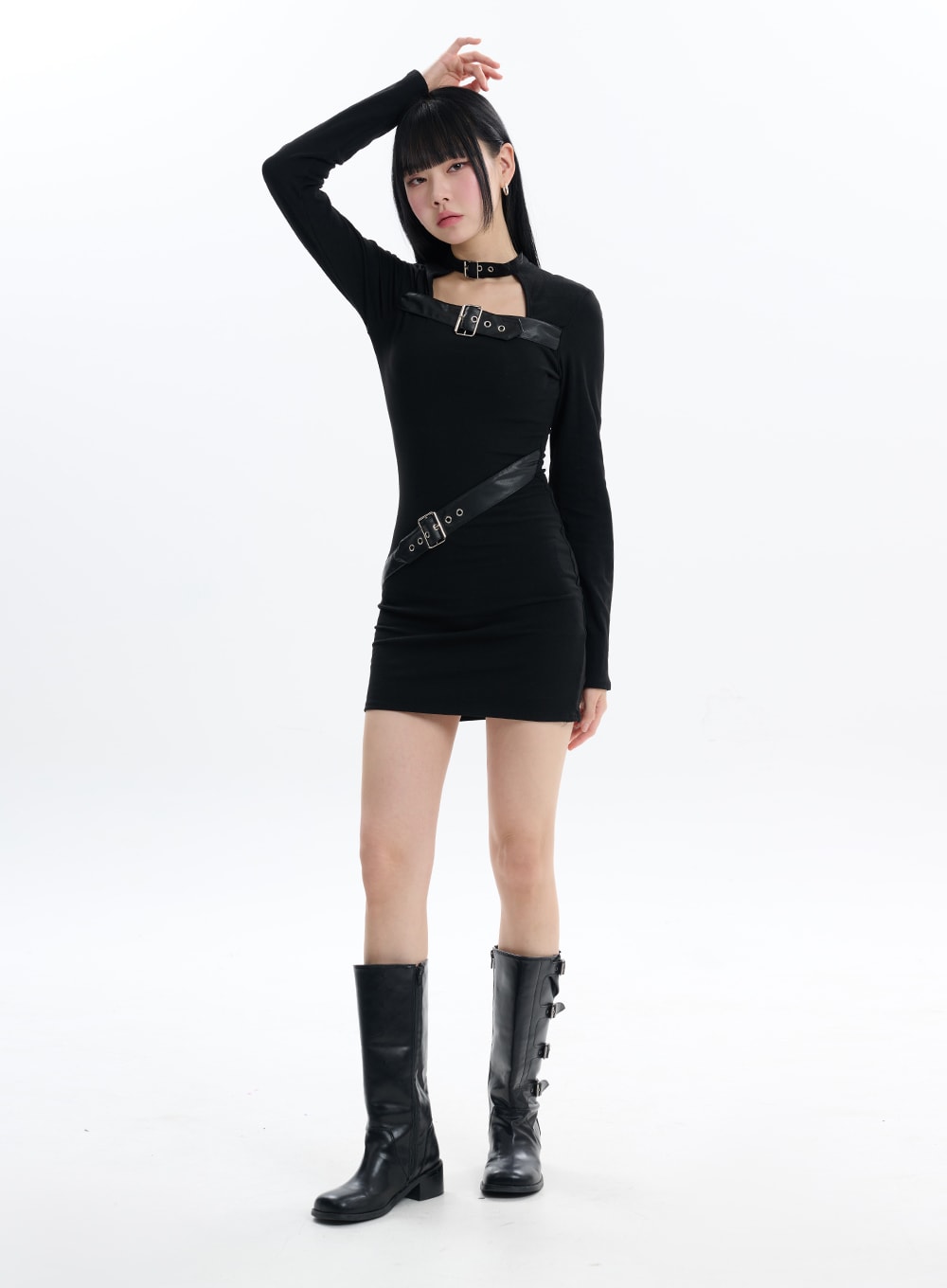 Solid Buckle Dress Buckle Dress Mini Dress Dress