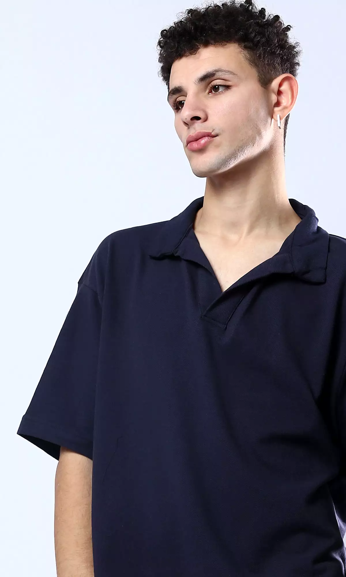 Solid Navy Blue Shirt With Classic Collar