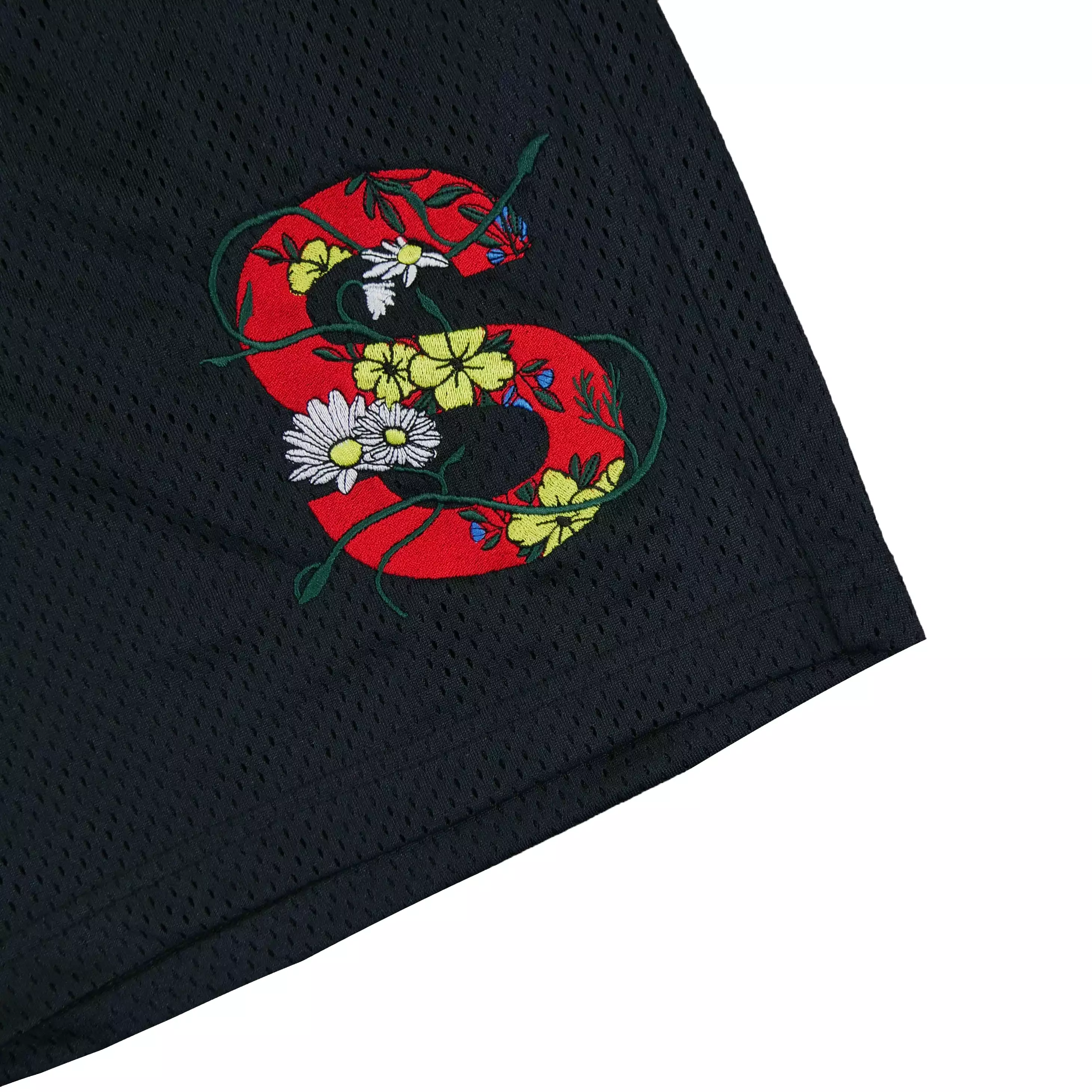 SRVL black and red garden shorts