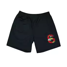 SRVL black and red garden shorts