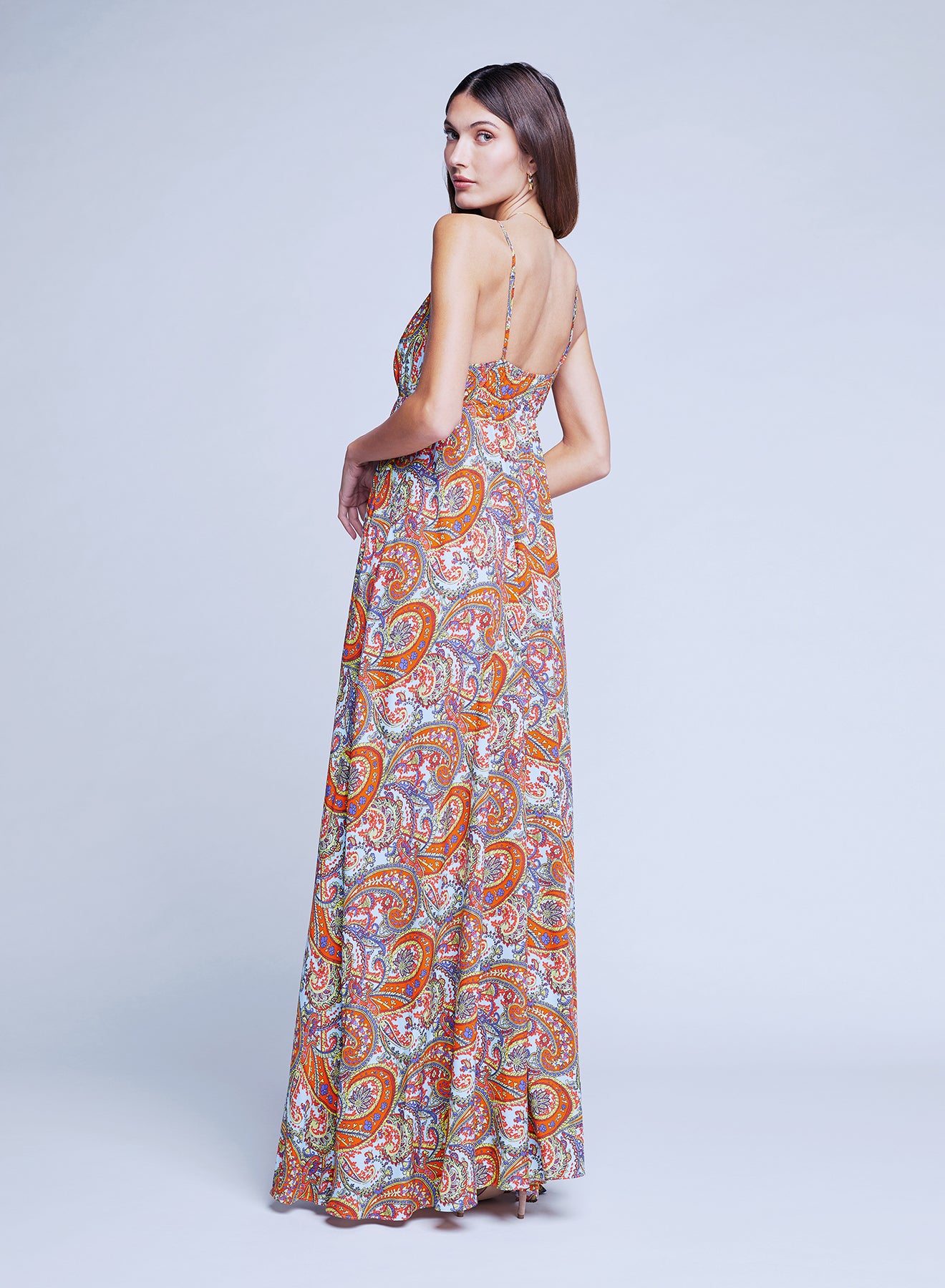 Stefani Dress - Light Blue Multi Vintage Paisley - The Agency