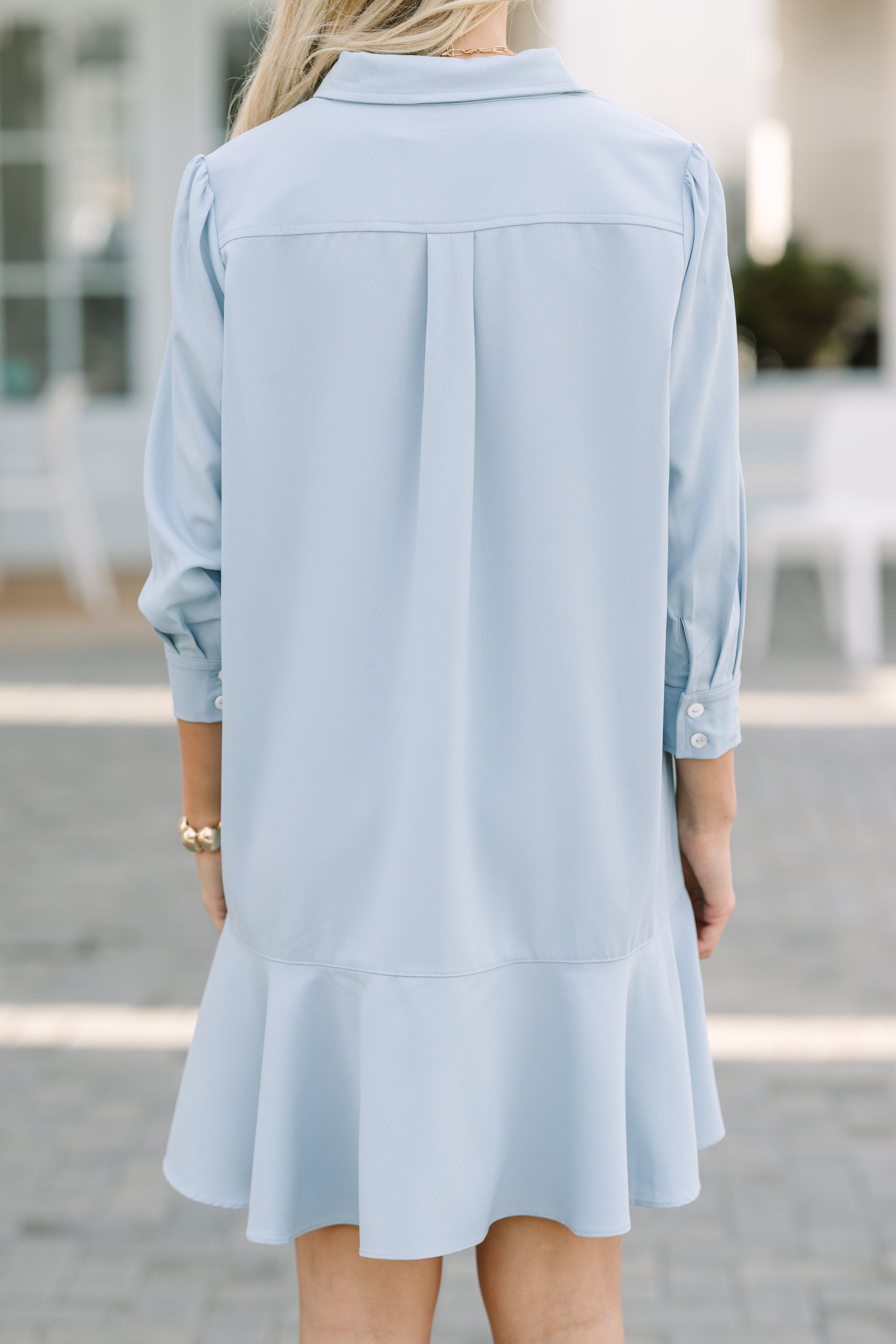 Story Share Light Blue Shirt Dress