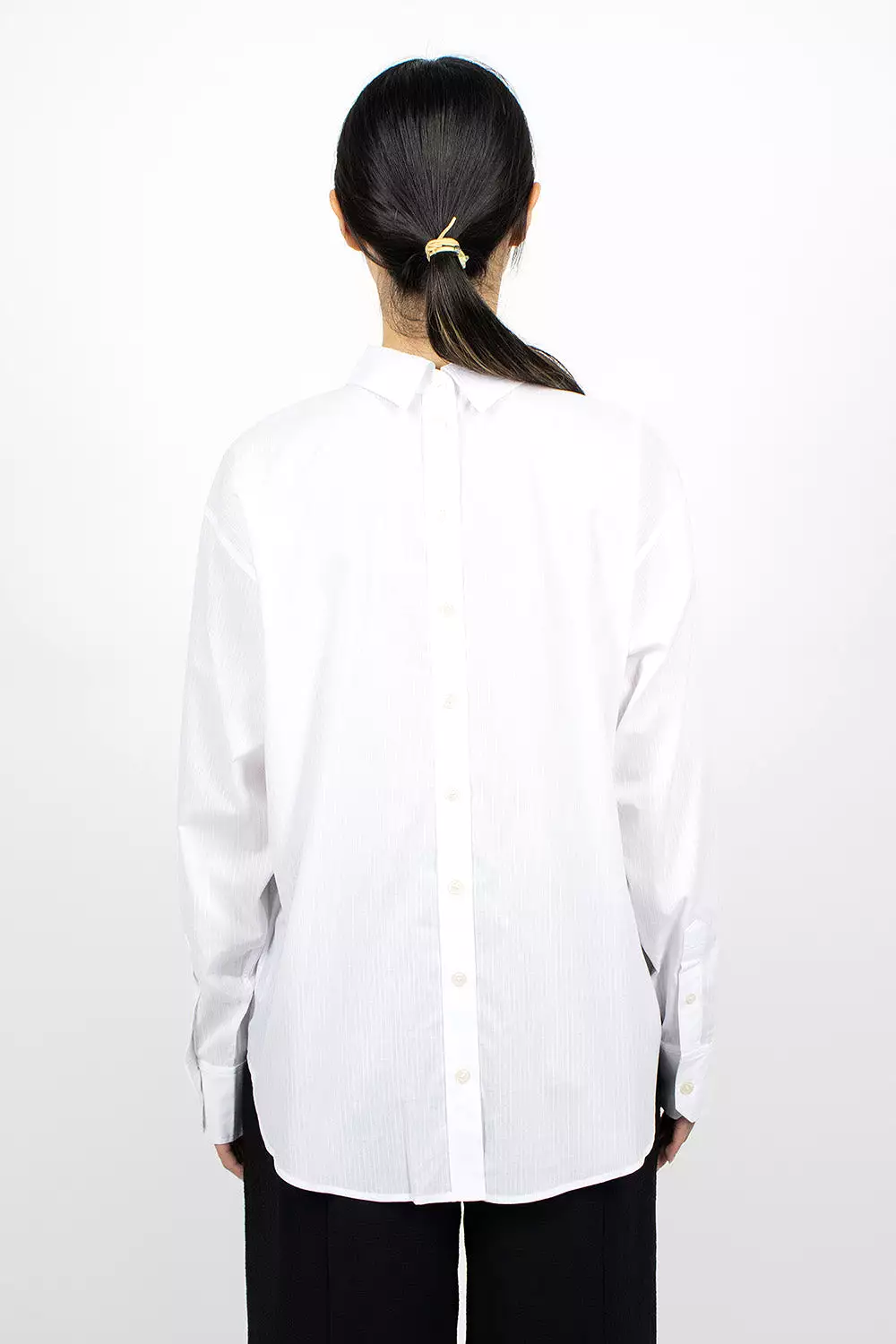 Striped White Button-Up Shirt