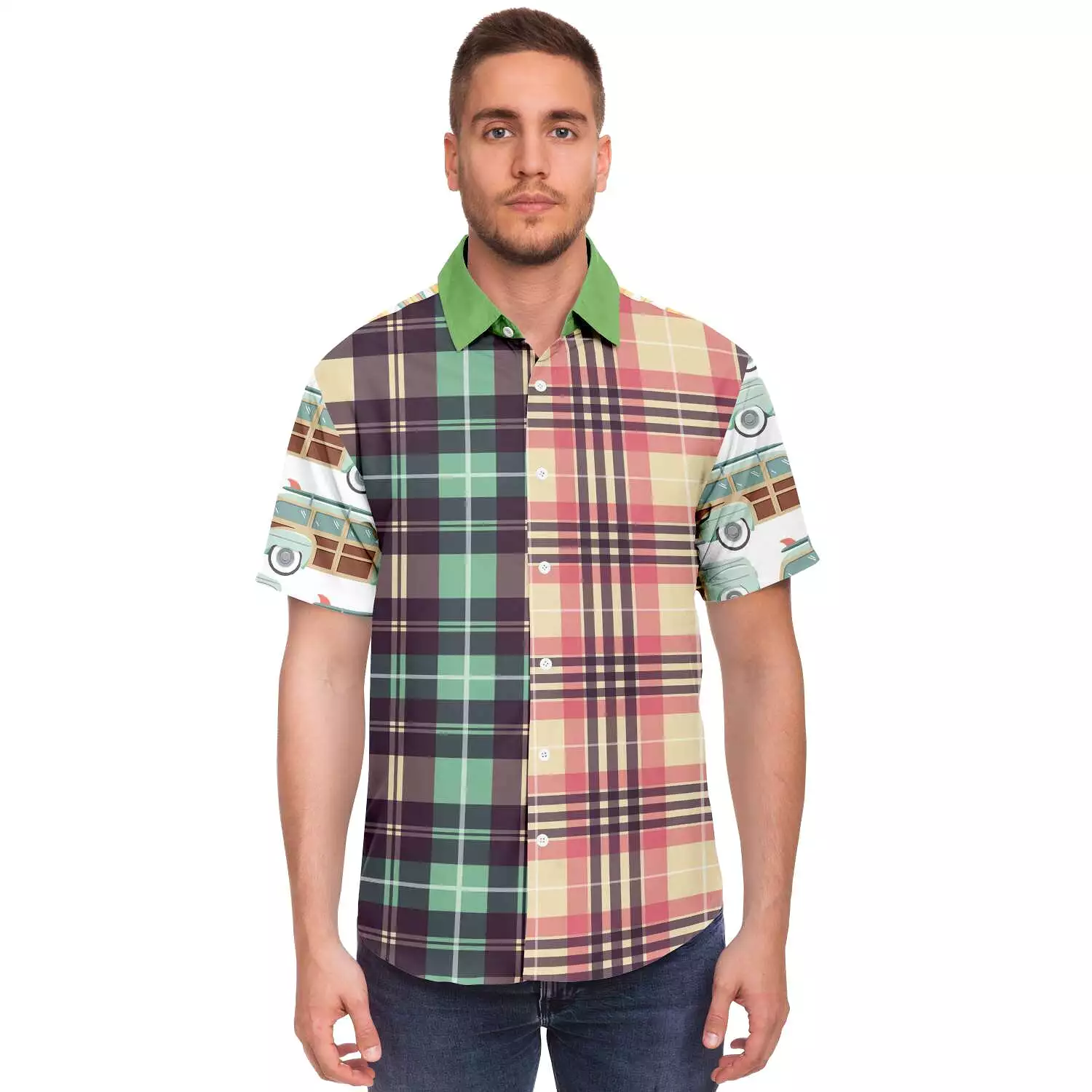 Summer short sleeve button down shirt