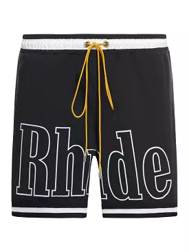 Swim trunks with premium logo