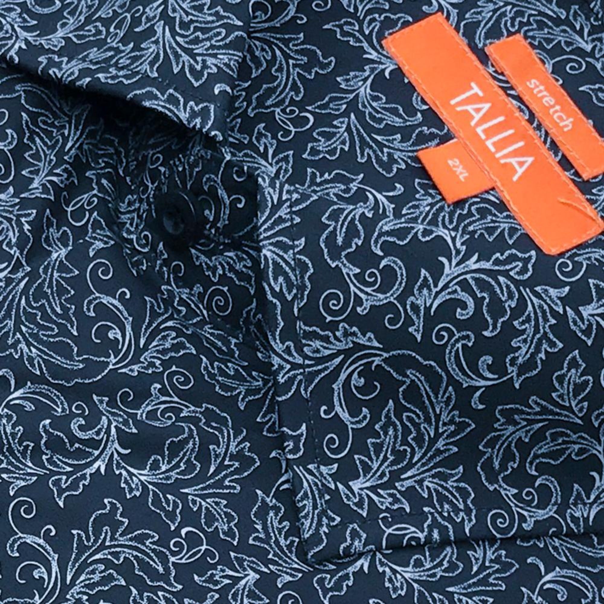 Tallia Men's Big and Tall Paisley Dress Shirt in Navy - Shop Now at Tallia Mens Big and Tall.