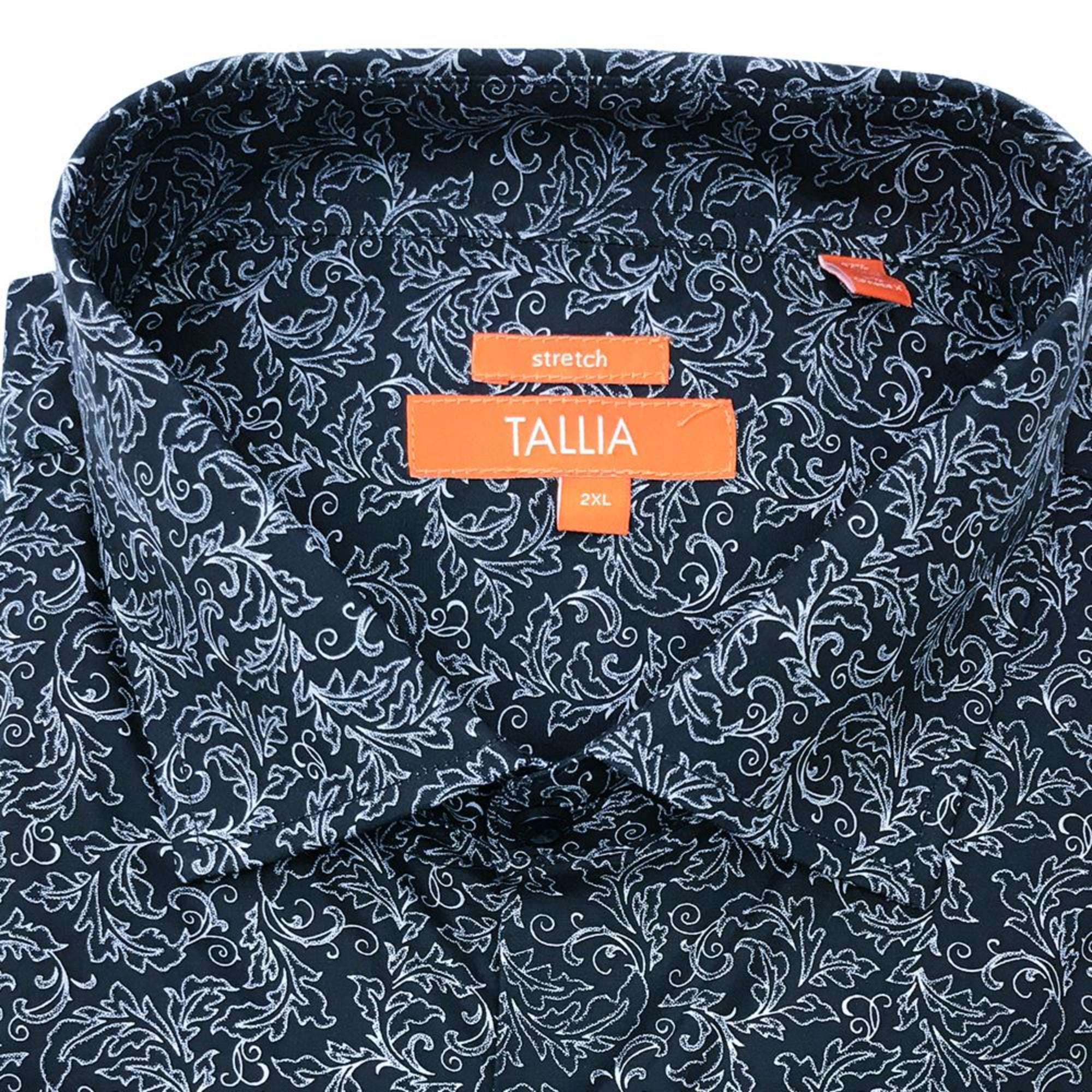 Tallia Men's Big and Tall Paisley Dress Shirt in Navy - Shop Now at Tallia Mens Big and Tall.