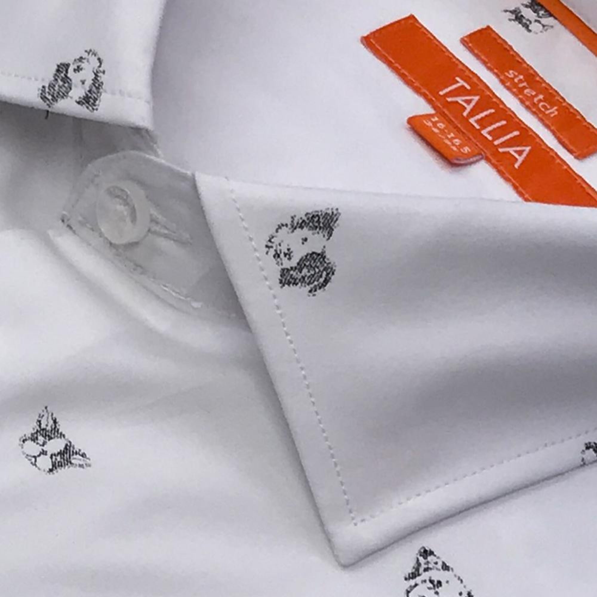 Tallia Mens Dog Print Shirt - White | Shop now