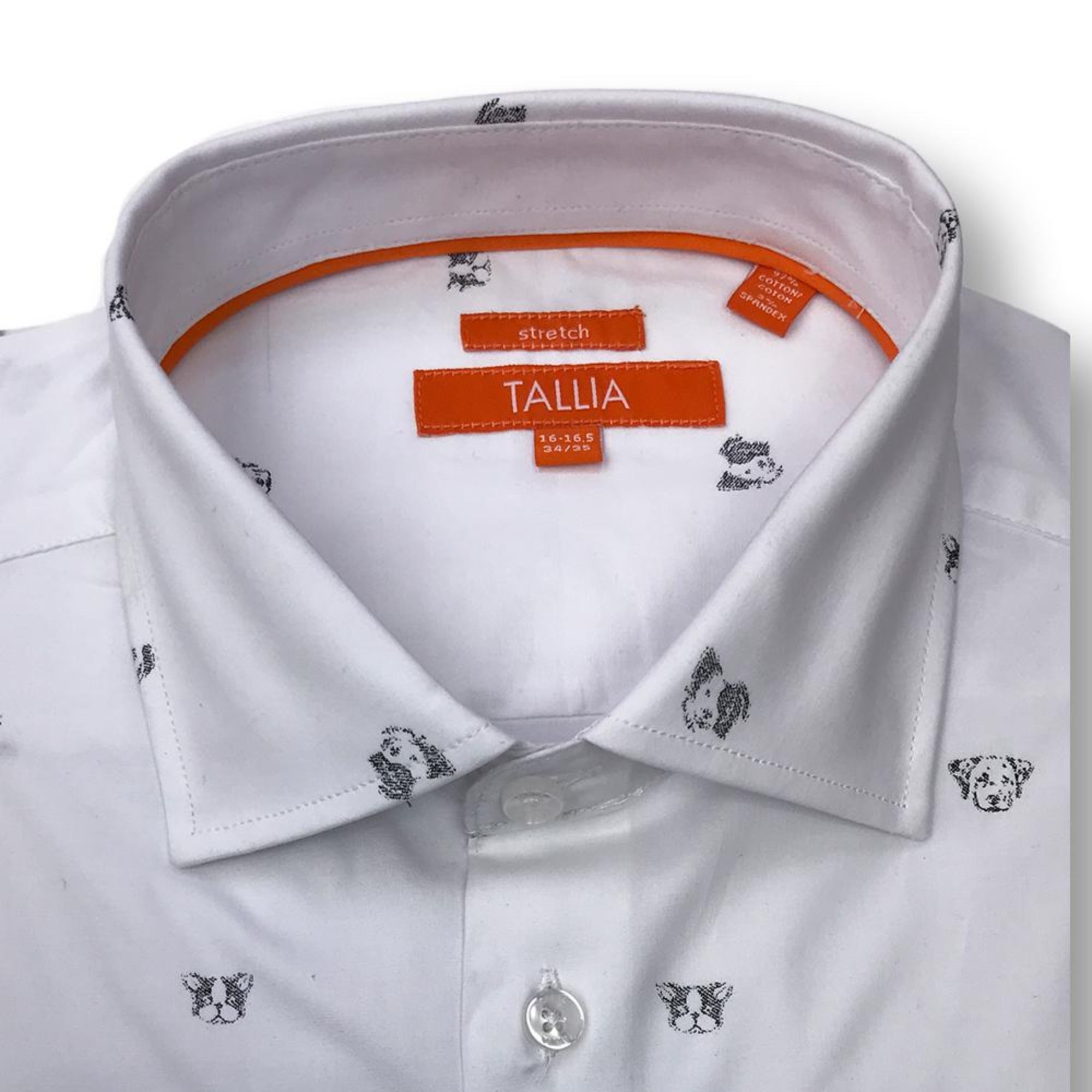 Tallia Mens Dog Print Shirt - White | Shop now