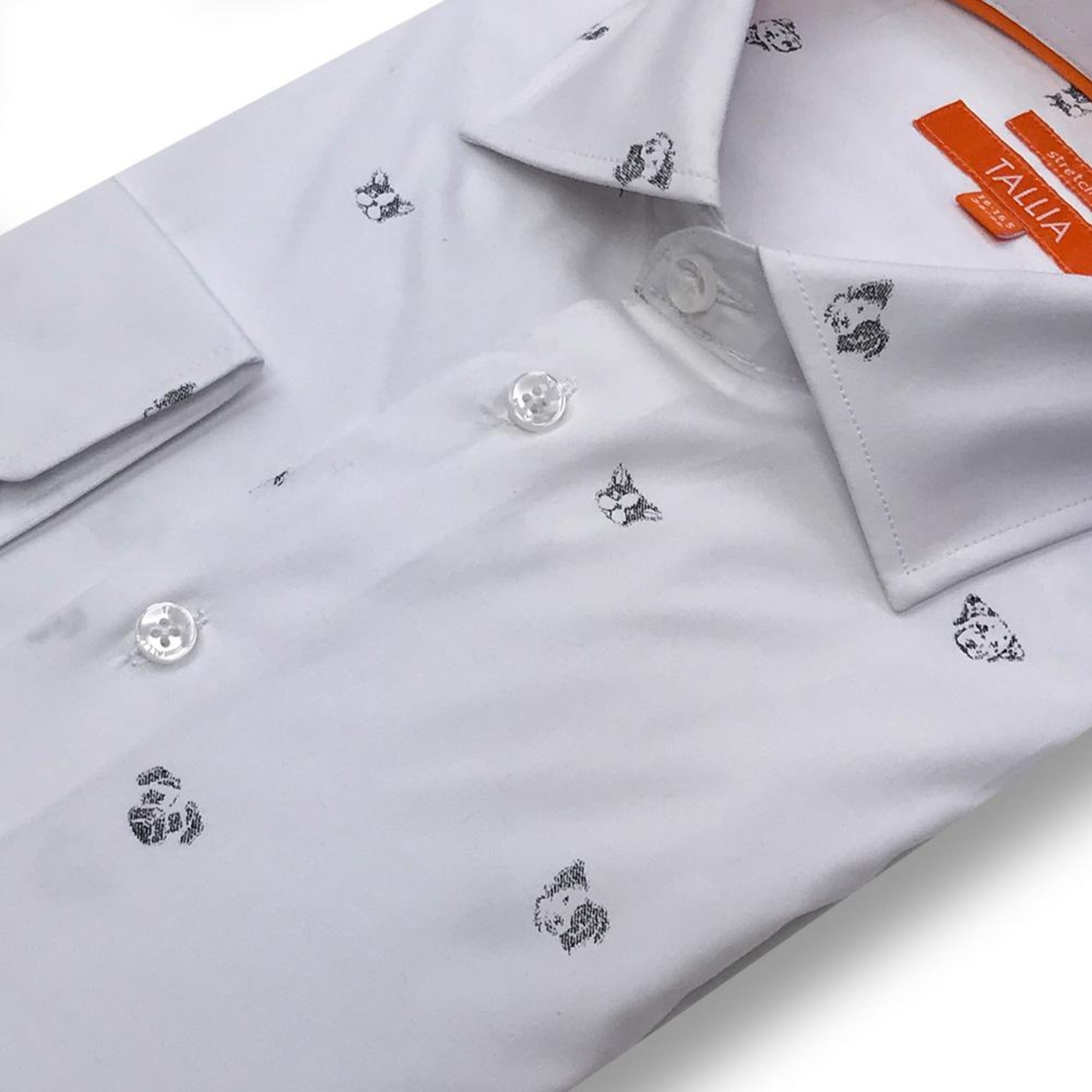 Tallia Mens Dog Print Shirt - White | Shop now