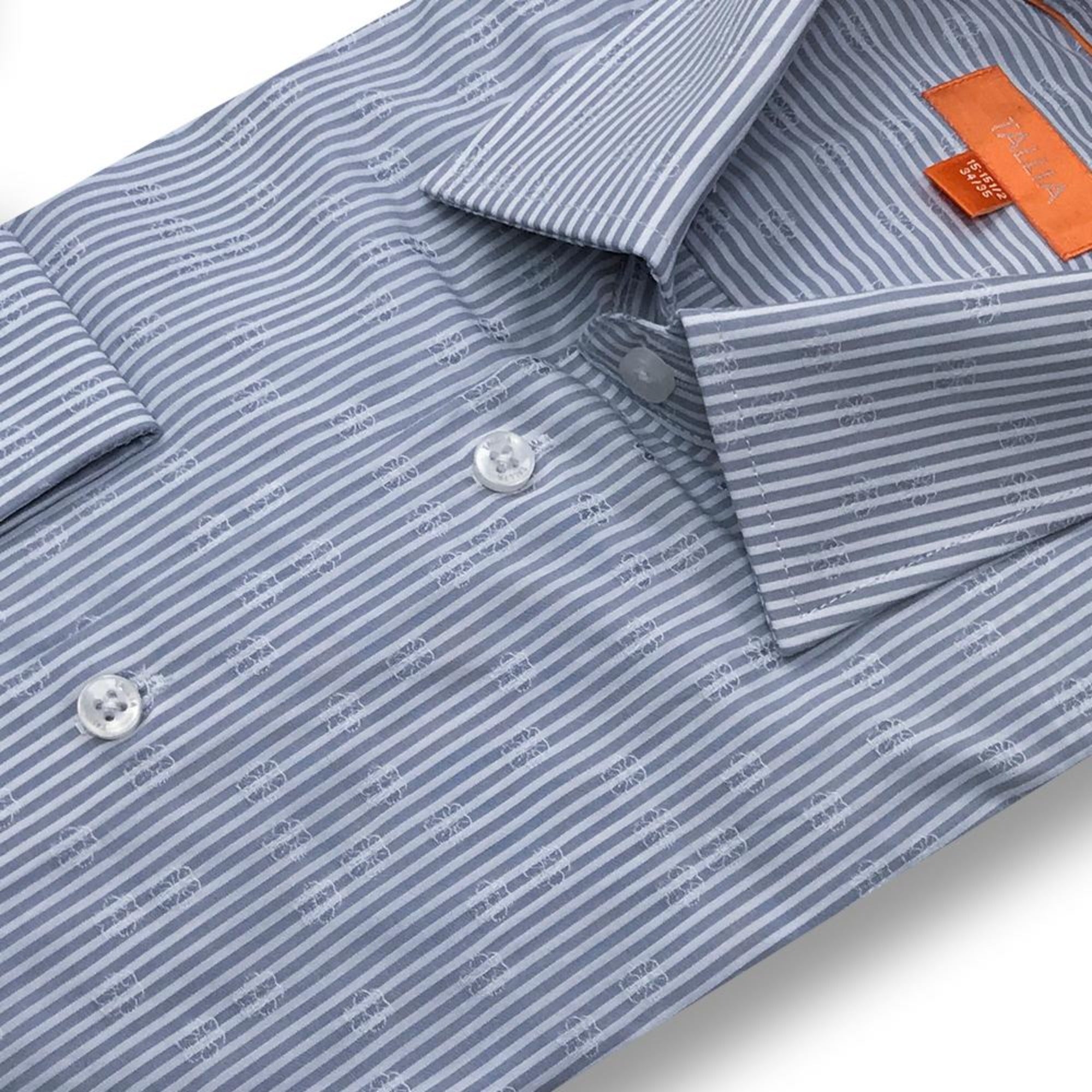 Tallia Orange Men's Gray Striped Jacquard Dress Shirt