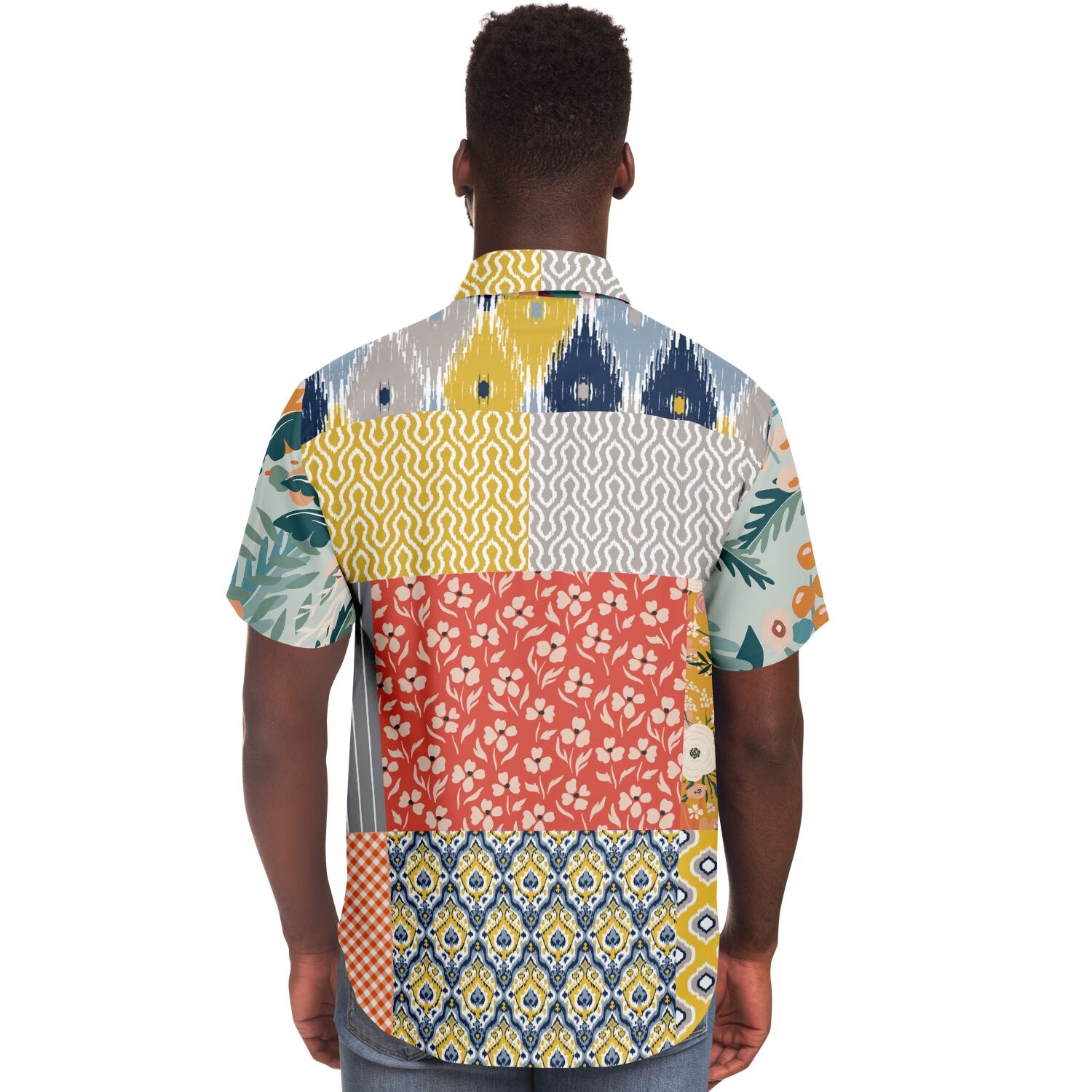 Tallulah Bankhead Ikat Patchwork Shirt