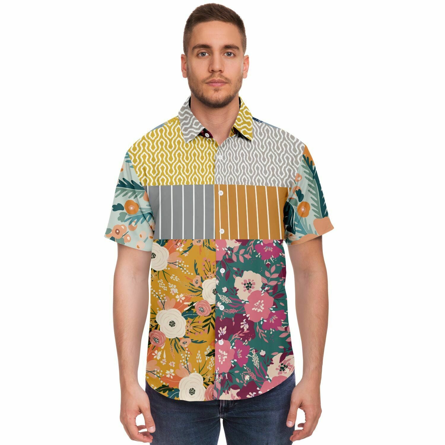 Tallulah Bankhead Ikat Patchwork Shirt