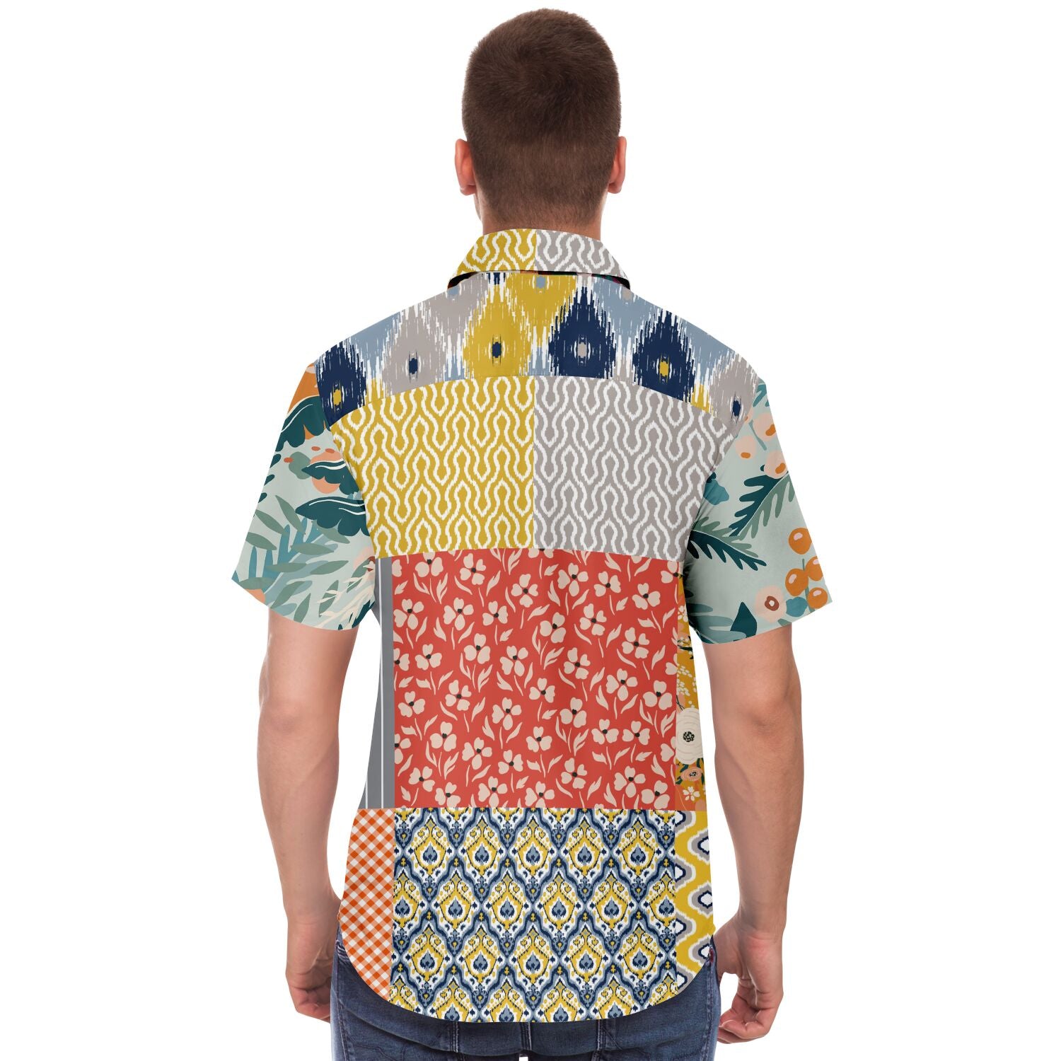 Tallulah Bankhead Ikat Patchwork Shirt